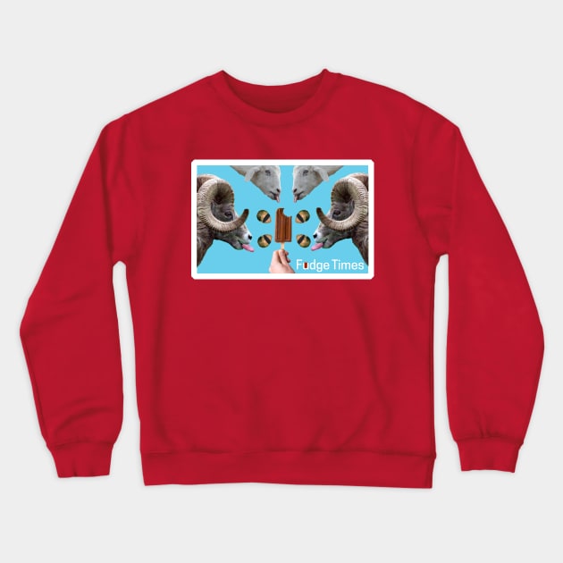 Tongue Stripe Fudge Crewneck Sweatshirt by fudgetimes